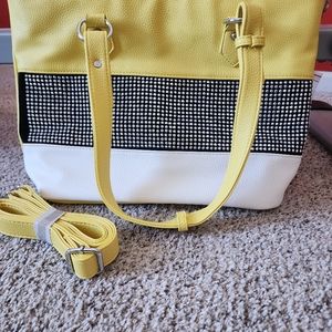Yellow Sparkle Bling Tote Purse